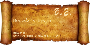 Boszák Ervin névjegykártya